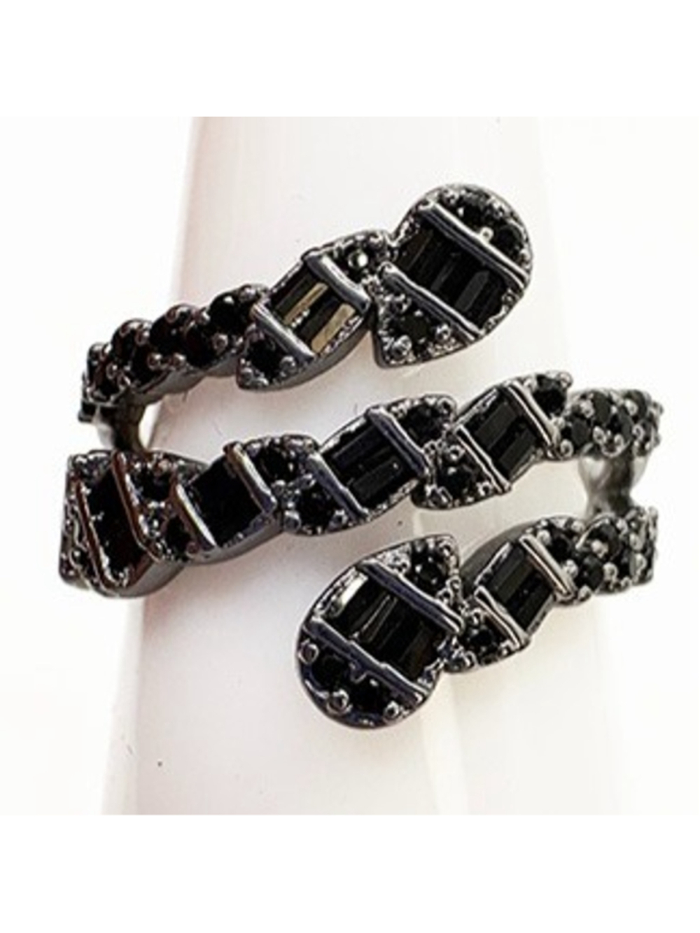 Bomb Party Snake Charmer Ring RG23020 Black Onyx CZ, size 7